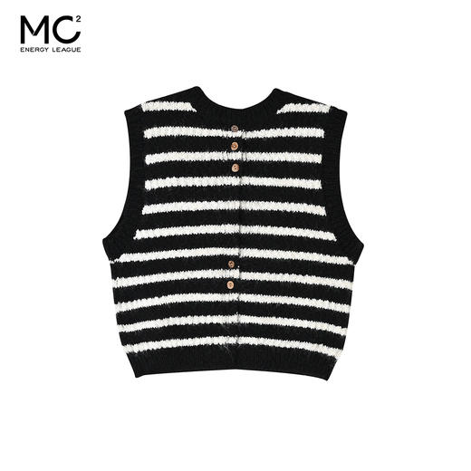 女装圆领粗针条纹韩系毛衣背心-27B5241012 商品图4