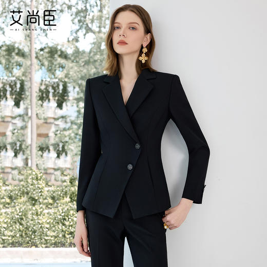 艾尚臣黑色西装套装女秋正式场合端庄套装轻职场通勤穿搭西服外套 商品图2
