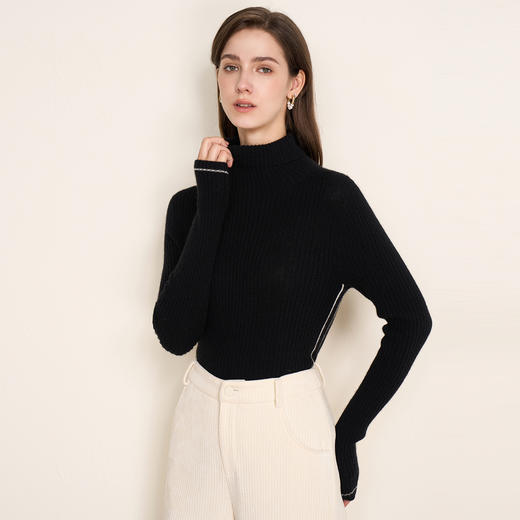 EITIE爱特爱冬季新款舒适保暖高领100%山羊绒针织衫8001711 商品图9
