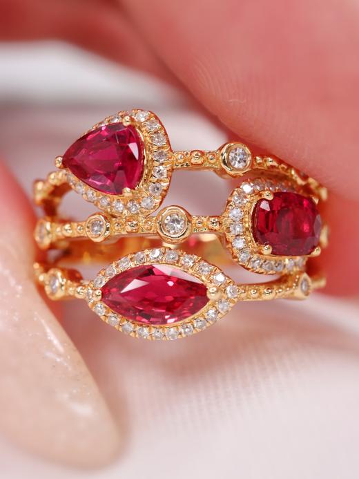 1.3ct刻面红宝石戒指 商品图2