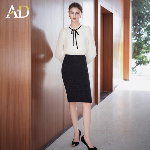 AD法式小香风衬衫套装裙女2025新款秋冬高级感气质内搭长袖半身裙 商品图1
