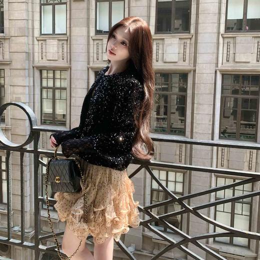 张林超LIN BOUTIQUE 幻彩美人鱼亮片上衣+波点半裙两件套套装新款 商品图0