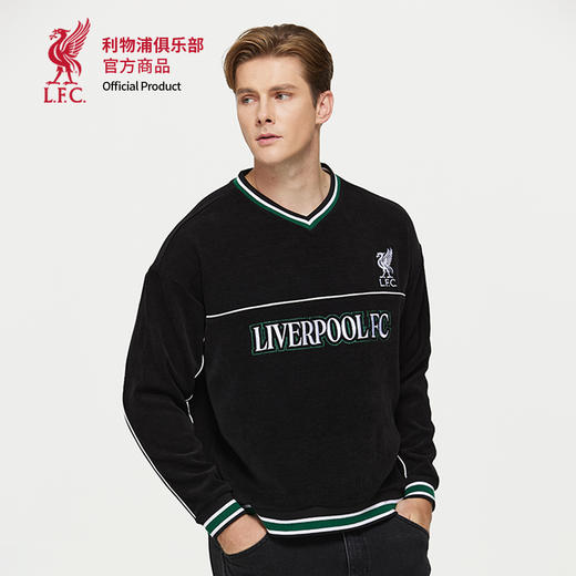 【官方正版】利物浦俱乐部 | 黑色圆领卫衣设计感运动休闲上衣 商品图1