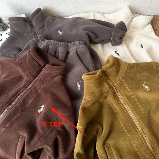 【摇粒绒＋加绒保暖套装】童星圆童装 女童套装秋冬款2025新款小女孩摇粒绒上衣儿童加绒保暖 商品图12