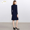 AD简单大方高级感穿搭2025新款长袖西服裙双排扣职业装藏青色工装 商品缩略图4