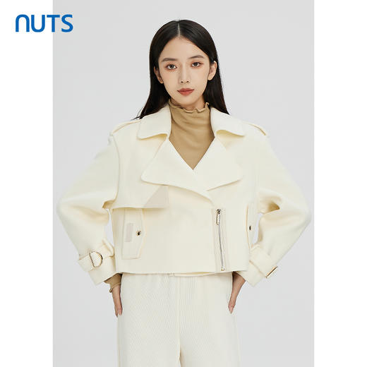 NUTS商场同款冬季新款时尚气质通勤百搭手工羊毛大衣女241154413 商品图5