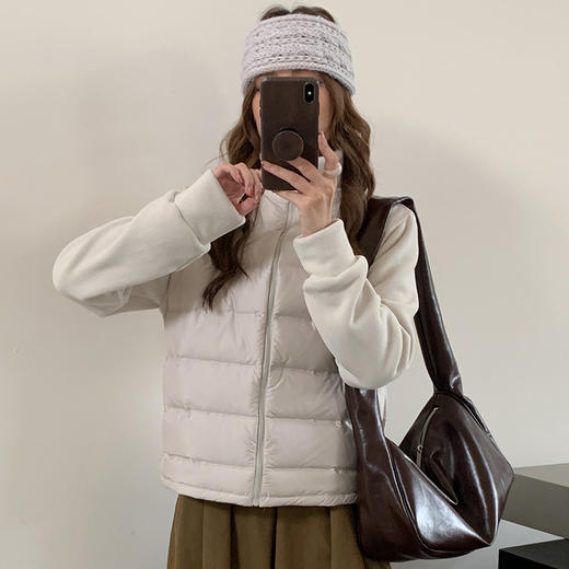 秋冬新款摇粒绒外套 鸭绒保暖上衣百搭潮流拉链开衫 商品图2