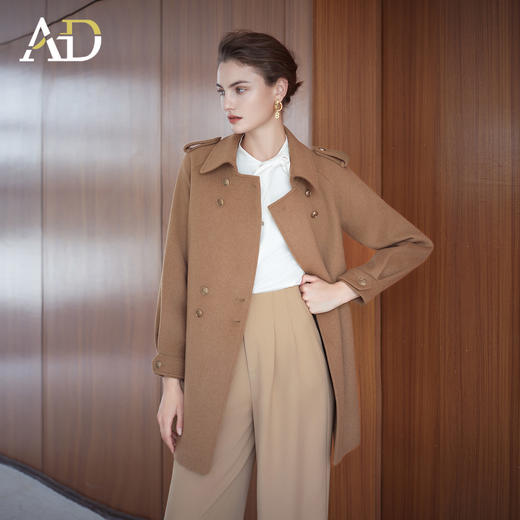 AD秋冬高级感气质小香风大衣女2025新款羊毛呢子短外套收腰通勤风 商品图3
