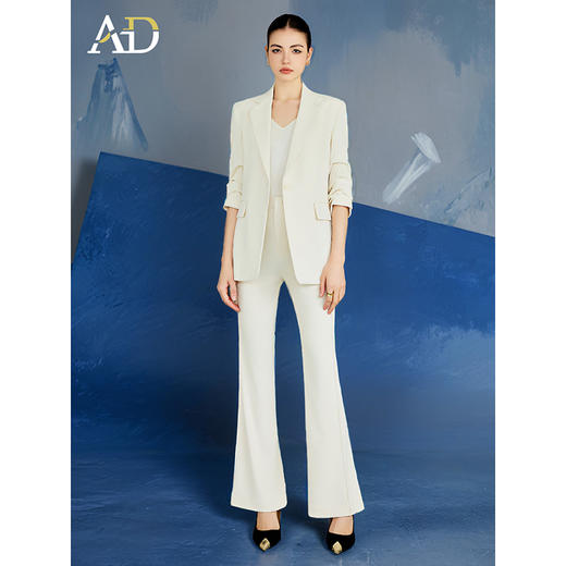 AD时尚大女主西装套装女2025新款气质通勤西服外套阔腿裤两件套裤 商品图1