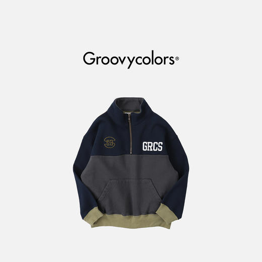 日本GC童装 Groovycolors CRAZY 拼色半拉链卫衣 商品图1