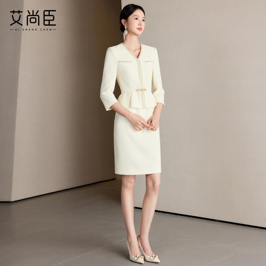 艾尚臣假两件连衣裙女秋冬高级感时尚西装裙名媛小香风精致感裙子 商品图3