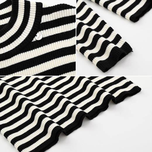 女装半高领条纹标毛衣-S09M5241020 商品图2