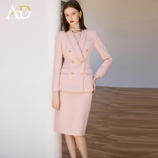AD羊毛西装外套慵懒风气质职业装两件套2025新款气质通勤工作服 商品图3