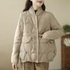 百媚生 复古文艺水貂毛相拼立领小香风轻羽绒外套TN2502 商品缩略图0