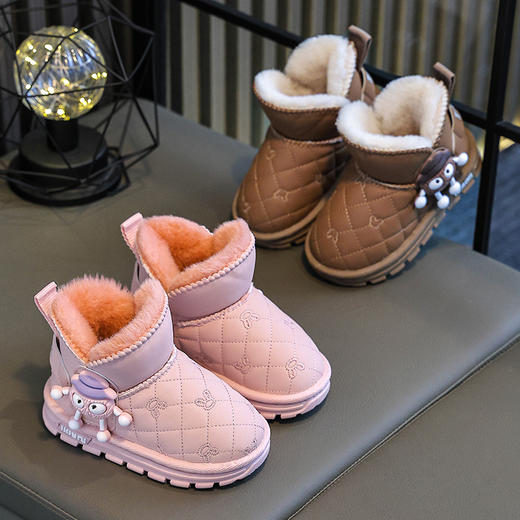 小黄鸭冬季新款雪地靴防水防滑保暖棉鞋加绒加厚休闲潮流棉靴子26-37（尺码偏小拍的一码） 商品图3