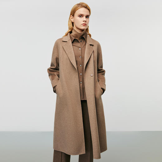 EITIE爱特爱气质翻领大气长款高品质毛呢大衣冬季新款8014724 商品图1