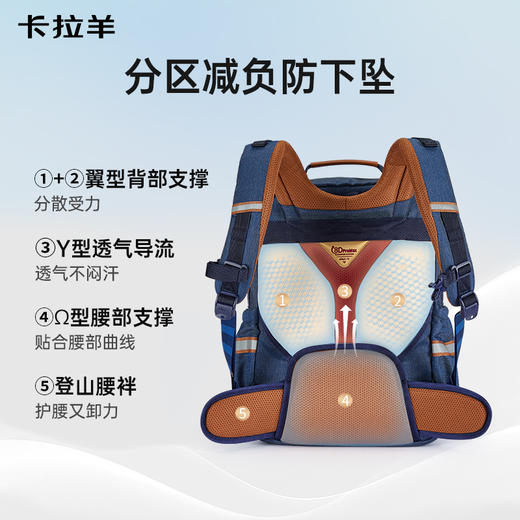 【8维减负防下坠】卡拉羊24/26L中学生8维减负ProMax云朵书包 传奇系列CX5136/L 商品图3