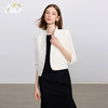AD简约米白色无领西装外套女新款一粒扣职业装套装经理律师工作服 商品缩略图2