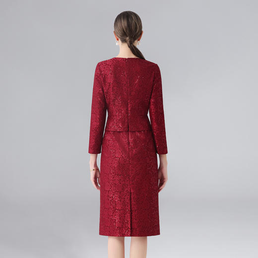 「高货deo」全新升级【铂金会员431/天猫579/差价148】(65942)洛诗琳时尚复古假两件连衣裙2025秋季气质收腰显瘦包臀裙 商品图3