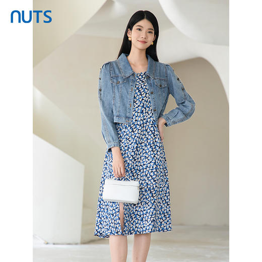 NUTS商场同款春秋季设计感时尚休闲气质A字长袖连衣裙女332103342 商品图2