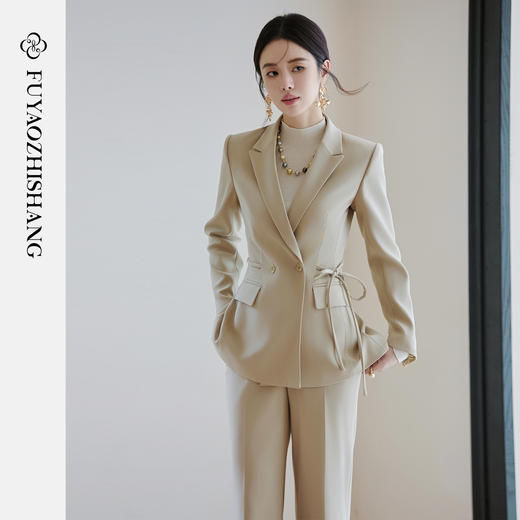 FUYAO扶摇 复古学院风西装两件套女2025新款高级感小西服时尚套装 商品图1