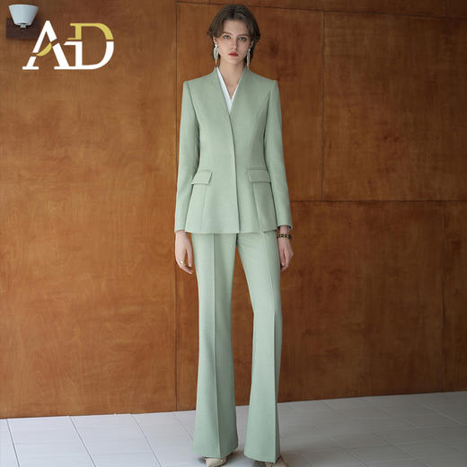 AD又a又飒套装秋装2025新款洋气喇叭裤高腰显瘦职业西装正装 商品图2