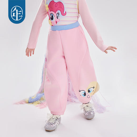 小马宝莉联名年衣童装裤子秋冬新款儿童弯刀裤小马宝莉加绒裤子 商品图3