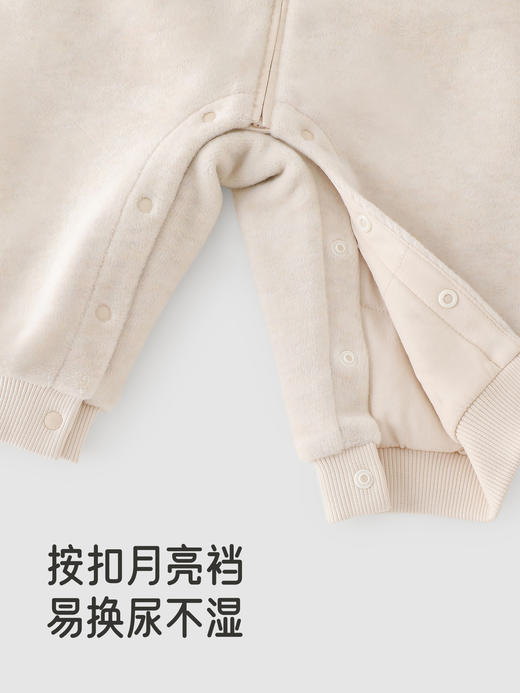 英氏婴儿连体衣冬季保暖加绒连帽棉爬服YRHFJ4R036A 商品图2