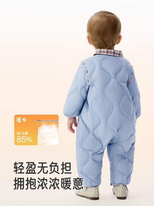 英氏婴儿连体衣羽绒服秋冬保暖防寒男童小童衣服哈衣YRHAJ4R015A 商品图4