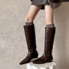 【预售7天】内增高西部牛仔马丁靴女长筒靴秋冬高筒烟管靴复古骑士长靴DYJ&CV1286-1 商品缩略图0