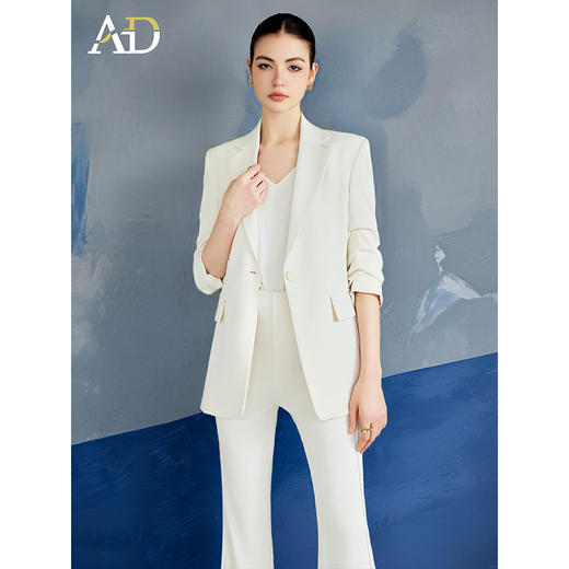 AD时尚大女主西装套装女2025新款气质通勤西服外套阔腿裤两件套裤 商品图2