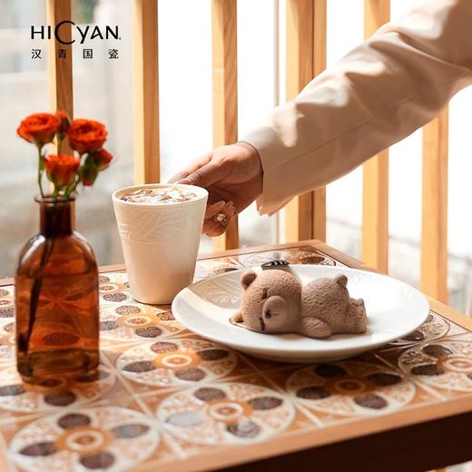 【6F】多样屋HICYAN汉青国瓷描金杯国瓷白月光马克杯 精致纯白立体浮雕 立体浮雕 商品图3