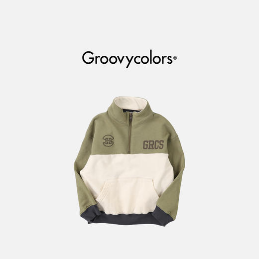 日本GC童装 Groovycolors CRAZY 拼色半拉链卫衣 商品图0