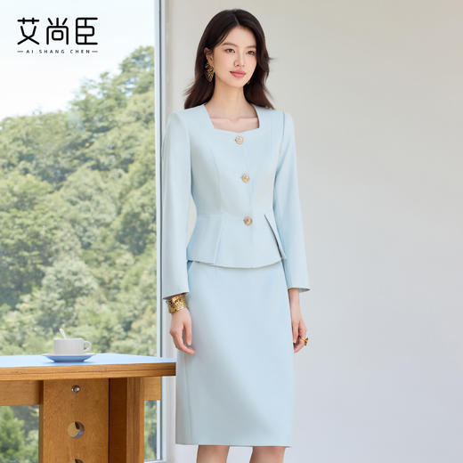 艾尚臣新款西装套装时尚气质职业装正式场合修身显瘦工作服两件套 商品图1