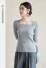 FUYAO扶摇 弹力显瘦羊绒衫女2025冬新款针织衫显瘦露锁骨纯羊毛衫 商品缩略图5