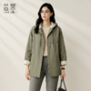 茧墨 巴恩风拼接撞色连帽风衣外套 商品缩略图1