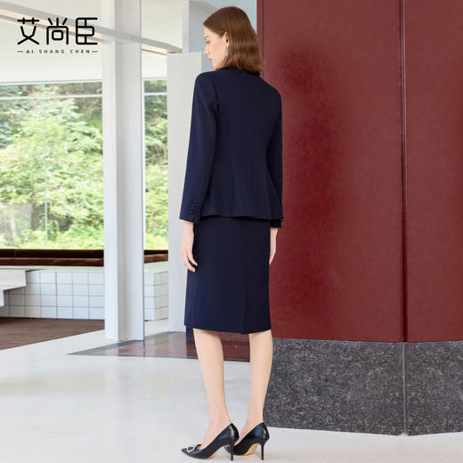 艾尚臣藏青色西装套装裙女高级感秋季气质商务正装小个子职业穿搭 商品图4