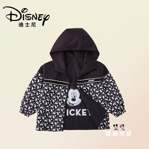 Disney/迪士尼儿童双面穿春季外套男女中大童撞色时尚休闲夹克 商品图4
