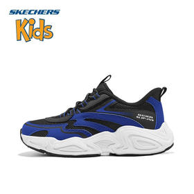 Skechers斯凯奇2025新款男童鞋轻质舒适老爹鞋405345L-BKBL