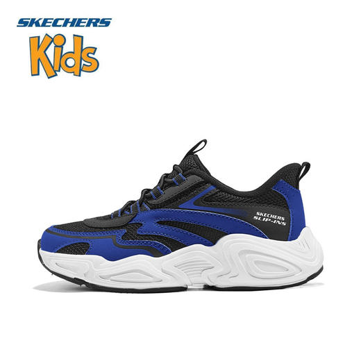 Skechers斯凯奇2025新款男童鞋轻质舒适老爹鞋405345L-BKBL 商品图0