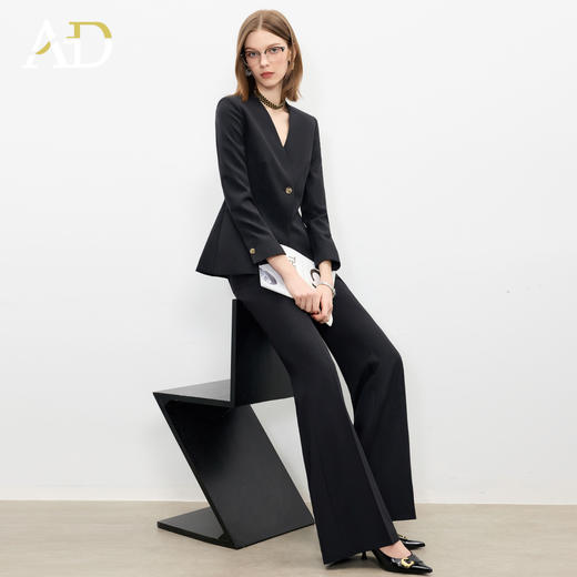 AD【辛芷蕾同款】办公室海妖风西装套装女时尚气质百搭职业阔腿裤 商品图3