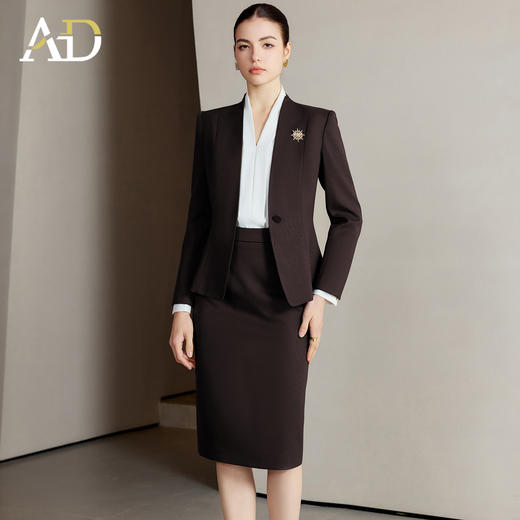 AD无领西装外套女秋季2025新款高级感职业商务一粒扣售楼部工作服 商品图2