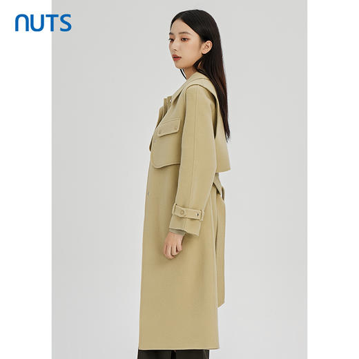 NUTS商场同款秋冬季高级感气质长款宽松双面毛呢外套女241156184B 商品图2