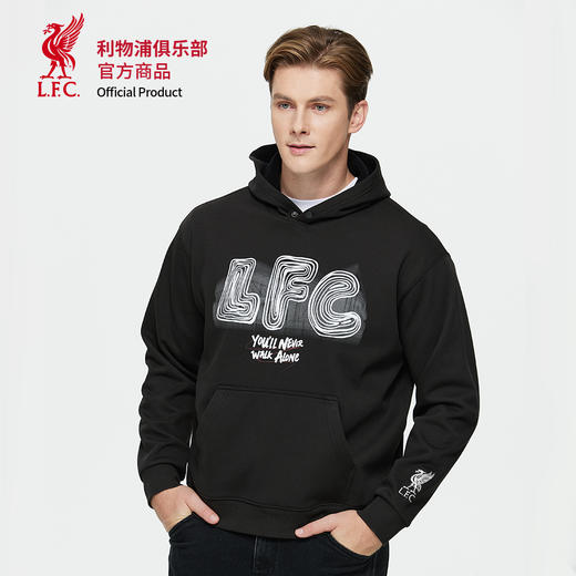 【官方正版】利物浦俱乐部 | 涂鸦黑色帽衫秋冬款连帽卫衣 商品图3