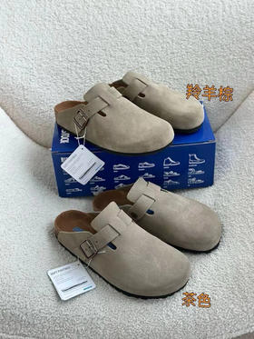 1013-1 免带 健康真软木底子 高丝光牛反绒 穆勒拖鞋 博肯拖鞋 情侣款35-44