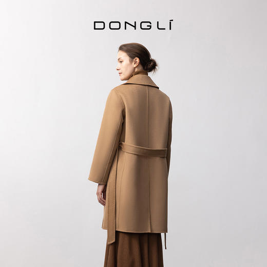 东黎 • 你本珍贵 山羊绒女士秋季女翻领偏襟中长大衣 5426 商品图4