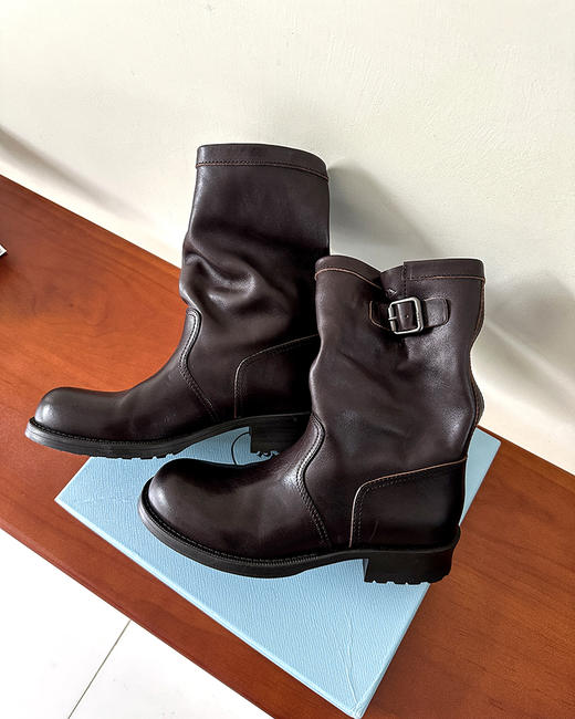 现货 THS-限时 P家 西部复古骑士靴 时尚软质马丁靴 2色 BZ1269 商品图4