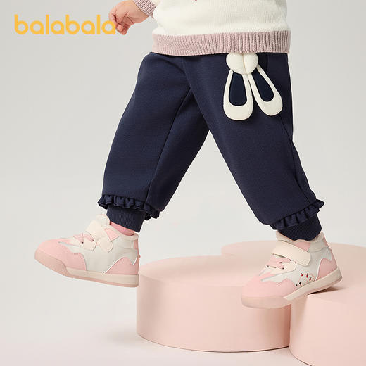 巴拉巴拉宝宝裤子儿童长裤女童加绒裤冬装运动裤兔耳朵造型可爱萌★ 商品图2