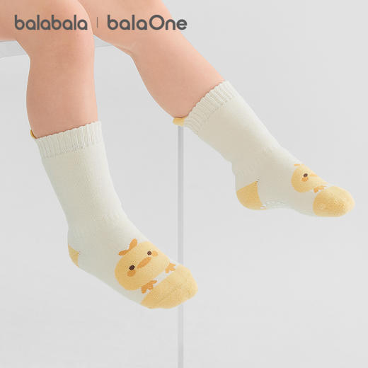 巴拉巴拉balaOne宝宝袜子冬保暖袜婴幼儿短袜防着凉提花护膝套装 商品图1