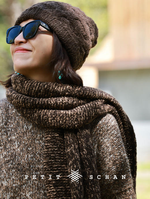 PETIT SCHAN小闪 ACC#043 Open Sesame 芝麻开门 牦牛绒骆驼绒混纺手纺纱手工编织大披肩围巾 商品图3